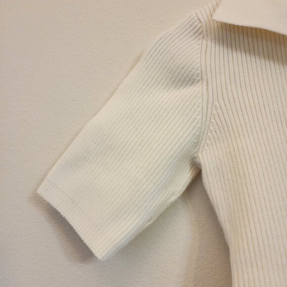 Bare by Charlie Holiday Long Sleeve Rib Knit Bodysuit Coconut Size S Bodysuit - Picture 8 of 16